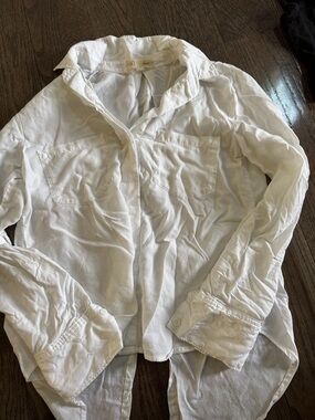 cloth & stone White Button-Front Shirt Jacket